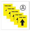 Social Distancing Floor Decals, 8.5 x 11, This Way, Yellow Face, Black Graphics, 5/Pack OrdermeInc OrdermeInc