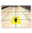 Social Distancing Floor Decals, 8.5 x 11, This Way, Yellow Face, Black Graphics, 5/Pack OrdermeInc OrdermeInc