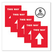 Social Distancing Floor Decals, 8.5 x 11, This Way, Red Face, White Graphics, 5/Pack OrdermeInc OrdermeInc