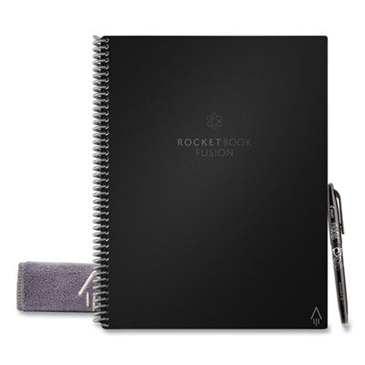 Fusion Smart Notebook, Seven Assorted Page Formats, Black Cover, (21) 11 x 8.5 Sheets - OrdermeInc