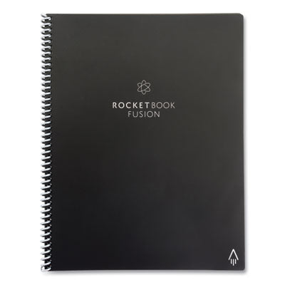 Fusion Smart Notebook, Seven Assorted Page Formats, Black Cover, (21) 11 x 8.5 Sheets - OrdermeInc