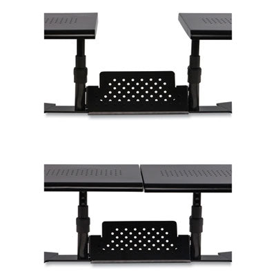 Metal Art ErgoTwin Dual Monitor Stand, 25.6 to 33.1 x 12.6 x 6.2 to 8.6, Black, Supports 20 lb/Shelf OrdermeInc OrdermeInc