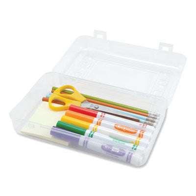 ADVANTUS CORPORATION Gem Polypropylene Pencil Box with Lid, Polypropylene, 8.5 x 5.25 x 2.5, Clear