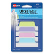 AVERY PRODUCTS CORPORATION Ultra Tabs Repositionable Tabs, Margin Tabs: 2.5" x 1", 1/5-Cut, Assorted Pastel Colors, 48/Pack