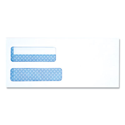 UNIVERSAL OFFICE PRODUCTS Double Window Business Envelope, #10, Square Flap, Self-Adhesive Closure, 4.13 x 9.5, White, 500/Box