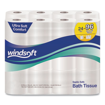 Premium Bath Tissue, Septic Safe, 2-Ply, White, 284 Sheets/Roll, 24 Rolls/Carton OrdermeInc OrdermeInc