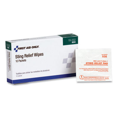 First Aid Sting Relief Pads, 10/Box OrdermeInc OrdermeInc