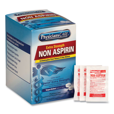 Pain Relievers/Medicines, XStrength Non-Aspirin Acetaminophen, 2/Packet, 125 Packets/Box OrdermeInc OrdermeInc