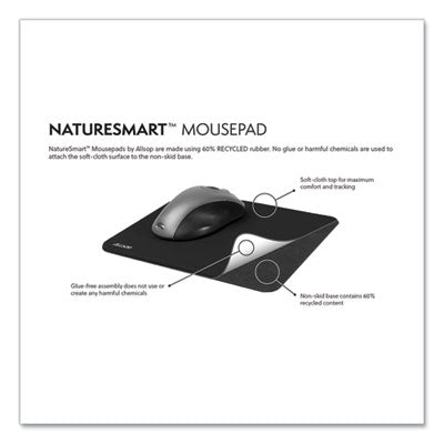 ALLSOP, INC. Naturesmart Mouse Pad, 8.5 x 8, Leaf Raindrop Design