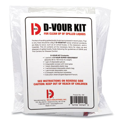 D'vour Clean-up Kit, Powder, All Inclusive Kit, 6/Carton - OrdermeInc