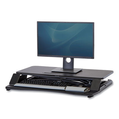 Corsivo Sit-Stand Workstation, 31.5" x 24.25" x 16", Black OrdermeInc OrdermeInc