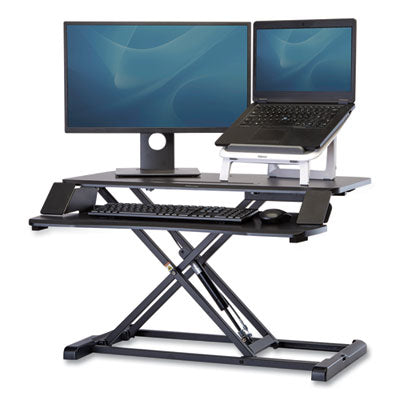 Corsivo Sit-Stand Workstation, 31.5" x 24.25" x 16", Black OrdermeInc OrdermeInc