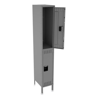 Double Tier Locker with Legs, Single Stack, 12w x 18d x 78h, Medium Gray OrdermeInc OrdermeInc
