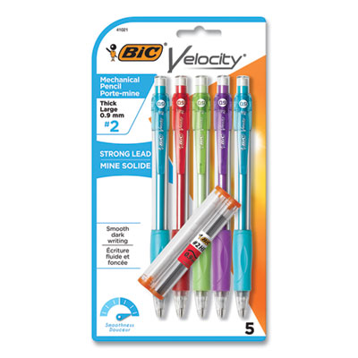 Velocity Original Mechanical Pencil, 0.9 mm, HB (#2), Black Lead, Assorted Barrel Colors, 5/Pack OrdermeInc OrdermeInc