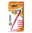 BIC CORP. Brite Liner Highlighter, Fluorescent Pink Ink, Chisel Tip, Pink/Black Barrel, Dozen