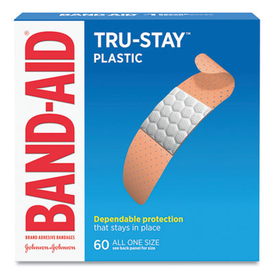 JOHNSON & JOHNSON Plastic Adhesive Bandages, 0.75 x 3, 60/Box - OrdermeInc