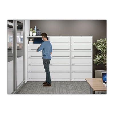 Fixed Shelf Enclosed-Format Lateral File for End-Tab Folders, 6 Legal/Letter File Shelves, Light Gray, 36" x 16.5" x 75.25" OrdermeInc OrdermeInc