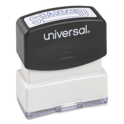 Universal® Message Stamp, SCANNED, Pre-Inked One-Color, Blue - OrdermeInc