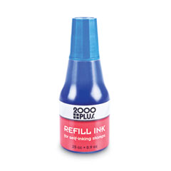 COSCO 2000PLUS® Self-Inking Refill Ink, 0.9 oz. Bottle, Blue - OrdermeInc