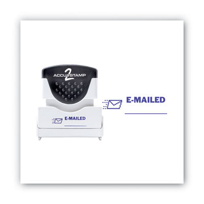 ACCUSTAMP2® Pre-Inked Shutter Stamp, Blue, EMAILED, 1.63 x 0.5 - OrdermeInc