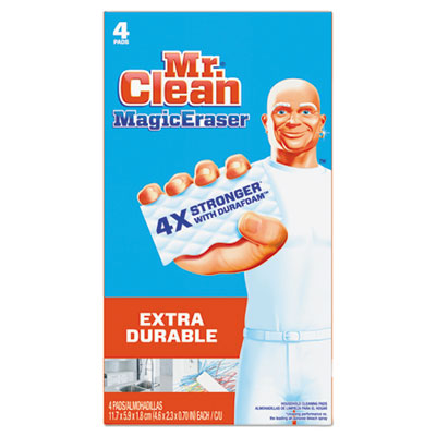 Mr. Clean® Magic Eraser Extra Durable, 4.6 x 2.4, 0.7" Thick, 4/Box - OrdermeInc