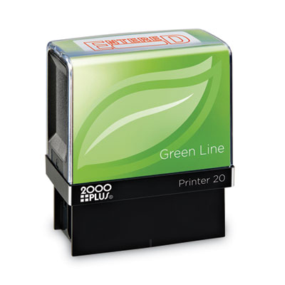 COSCO 2000PLUS® Green Line Message Stamp, Entered, 1.5 x 0.56, Red - OrdermeInc