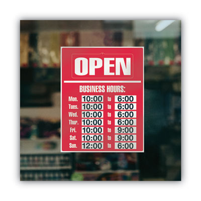 Business Hours Sign Kit, 15 x 19, Red OrdermeInc OrdermeInc