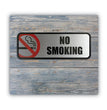 Brush Metal Office Sign, No Smoking, 9 x 3, Silver/Red OrdermeInc OrdermeInc