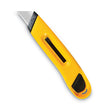 CONSOLIDATED STAMP Plastic Utility Knife with Retractable Blade and Snap Closure, 6" Plastic Handle, Yellow