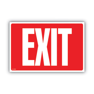 Glow-in-the-Dark Safety Sign, Exit, 12 x 8, Red OrdermeInc OrdermeInc