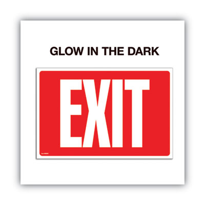 Glow-in-the-Dark Safety Sign, Exit, 12 x 8, Red OrdermeInc OrdermeInc