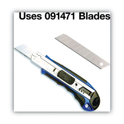 Heavy-Duty Snap Blade Utility Knife, Four 8-Point Blades, Retractable 4" Blade, 5.5" Plastic/Rubber Handle, Blue OrdermeInc OrdermeInc