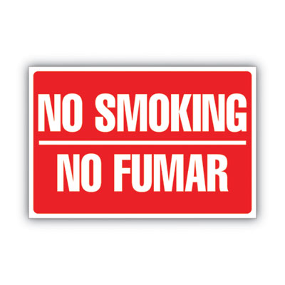 Two-Sided Signs, No Smoking/No Fumar, 8 x 12, Red OrdermeInc OrdermeInc