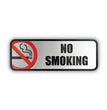 Brush Metal Office Sign, No Smoking, 9 x 3, Silver/Red OrdermeInc OrdermeInc