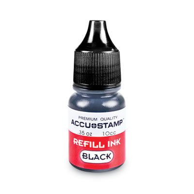 CONSOLIDATED STAMP ACCU-STAMP Gel Ink Refill, 0.35 oz Bottle, Black - OrdermeInc