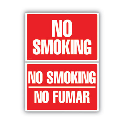 Two-Sided Signs, No Smoking/No Fumar, 8 x 12, Red OrdermeInc OrdermeInc