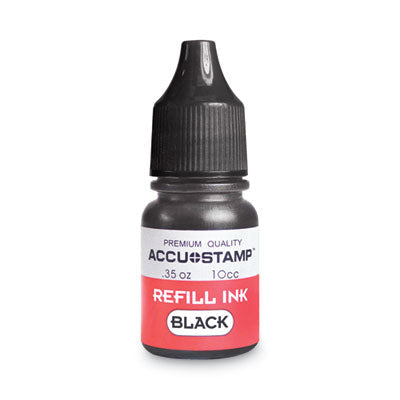 CONSOLIDATED STAMP ACCU-STAMP Gel Ink Refill, 0.35 oz Bottle, Black - OrdermeInc