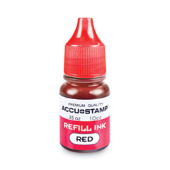 COSCO ACCU-STAMP Gel Ink Refill, 0.35 oz Bottle, Red - OrdermeInc
