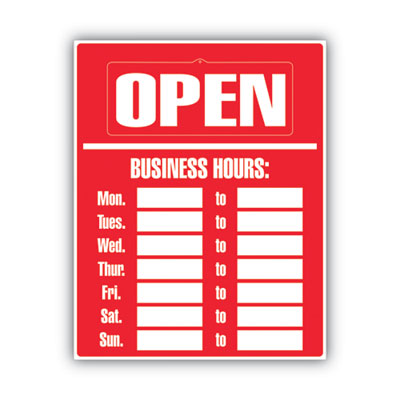 Business Hours Sign Kit, 15 x 19, Red OrdermeInc OrdermeInc