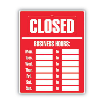 Business Hours Sign Kit, 15 x 19, Red OrdermeInc OrdermeInc
