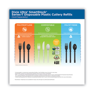 SmartStock Tri-Tower Dispensing System Cutlery, Forks, Mediumweight, Polystyrene, Black, 40/Cartridge, 24 Cartridges/Carton OrdermeInc OrdermeInc