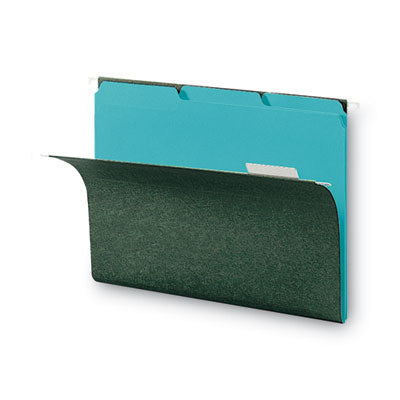 Smead™ Interior File Folders, 1/3-Cut Tabs: Assorted, Letter Size, 0.75" Expansion, Aqua, 100/Box OrdermeInc OrdermeInc