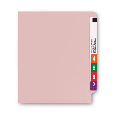 Shelf-Master Reinforced End Tab Colored Folders, Straight Tabs, Letter Size, 0.75" Expansion, Pink, 100/Box OrdermeInc OrdermeInc