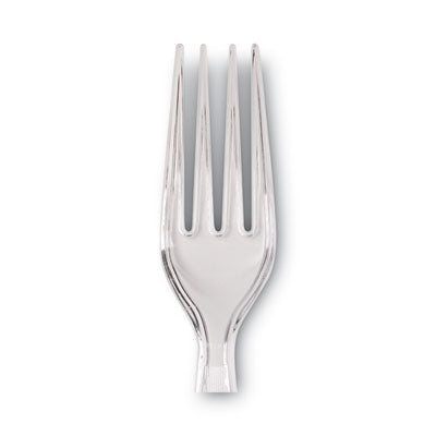 Plastic Cutlery, Forks, Heavyweight, Clear, 1,000/Carton - OrdermeInc