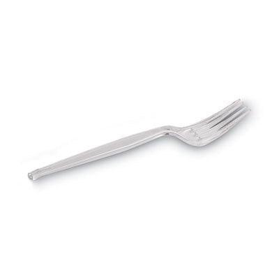 Plastic Cutlery, Forks, Heavyweight, Clear, 1,000/Carton - OrdermeInc