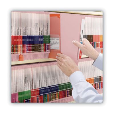 Shelf-Master Reinforced End Tab Colored Folders, Straight Tabs, Letter Size, 0.75" Expansion, Pink, 100/Box OrdermeInc OrdermeInc
