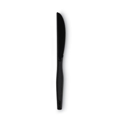 Dixie® Plastic Tableware, Heavy Mediumweight Knives, Black, 100/Box - OrdermeInc