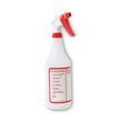 BOARDWALK Trigger Spray Bottle, 32 oz, Clear/Red, HDPE, 3/Pack