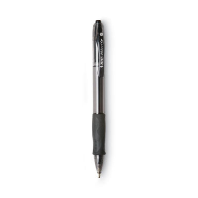 BIC CORP. GLIDE Bold Ballpoint Pen, Retractable, Bold 1.6 mm, Black Ink, Smoke Barrel, Dozen