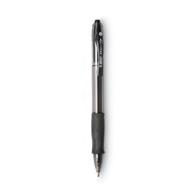 BIC CORP. GLIDE Bold Ballpoint Pen, Retractable, Bold 1.6 mm, Black Ink, Smoke Barrel, Dozen